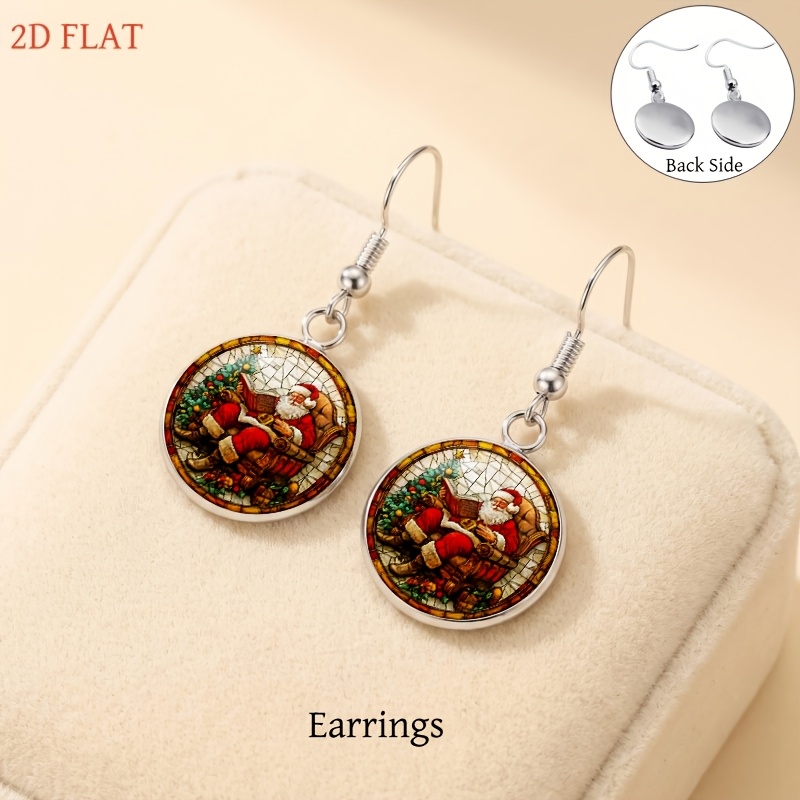 5pc Christmas Santa Reading Jewelry Set for Women